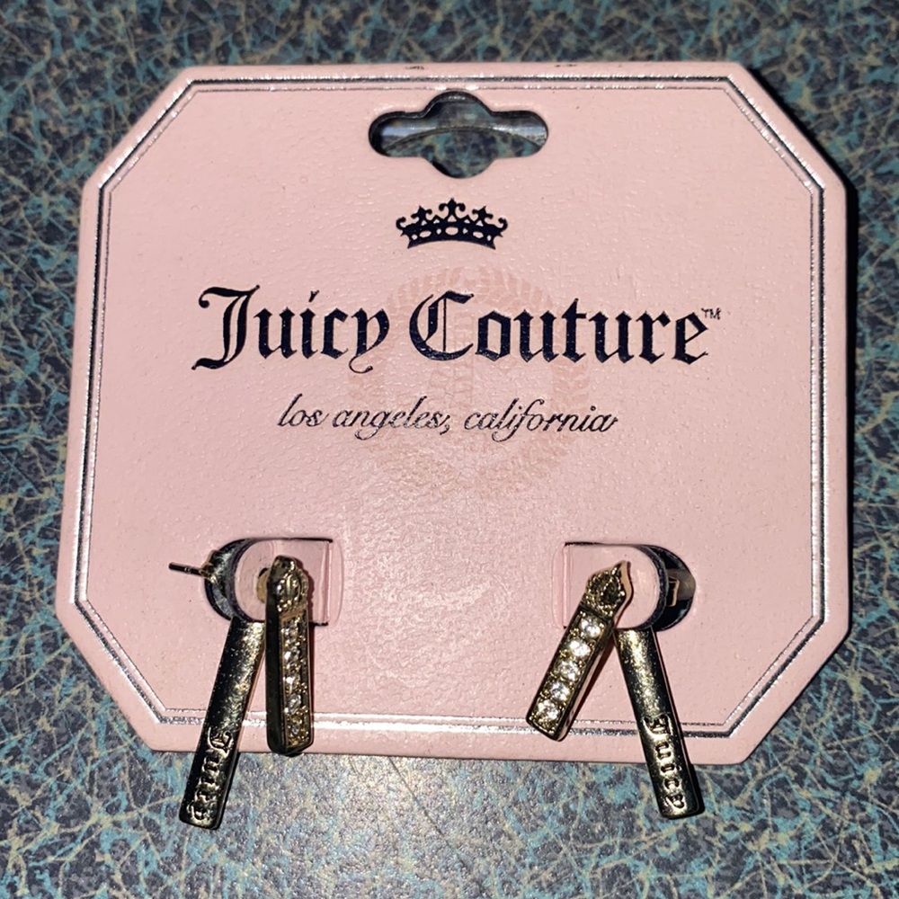 Juicy Couture Earrings Stud Embellished New